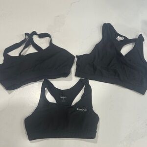 Reebok Women's Black Sports Bra Trio